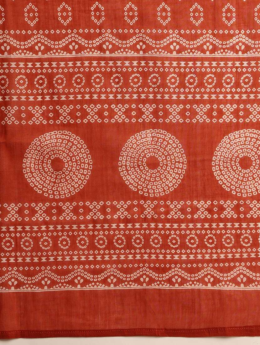 women bandhani printed three quarter sleeve kurta pant with dupatta set - 22074152 -  Standard Image - 6