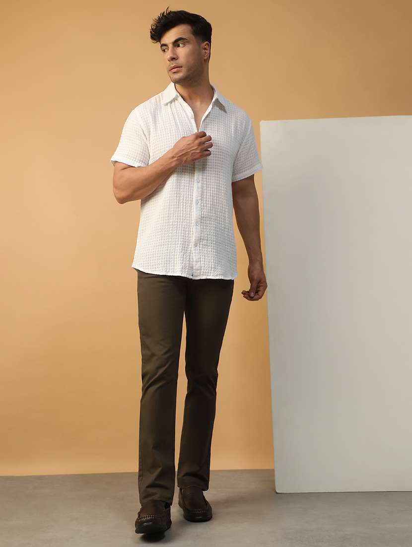 men self design short sleeve regular fit casual shirt - 22074223 -  Standard Image - 4