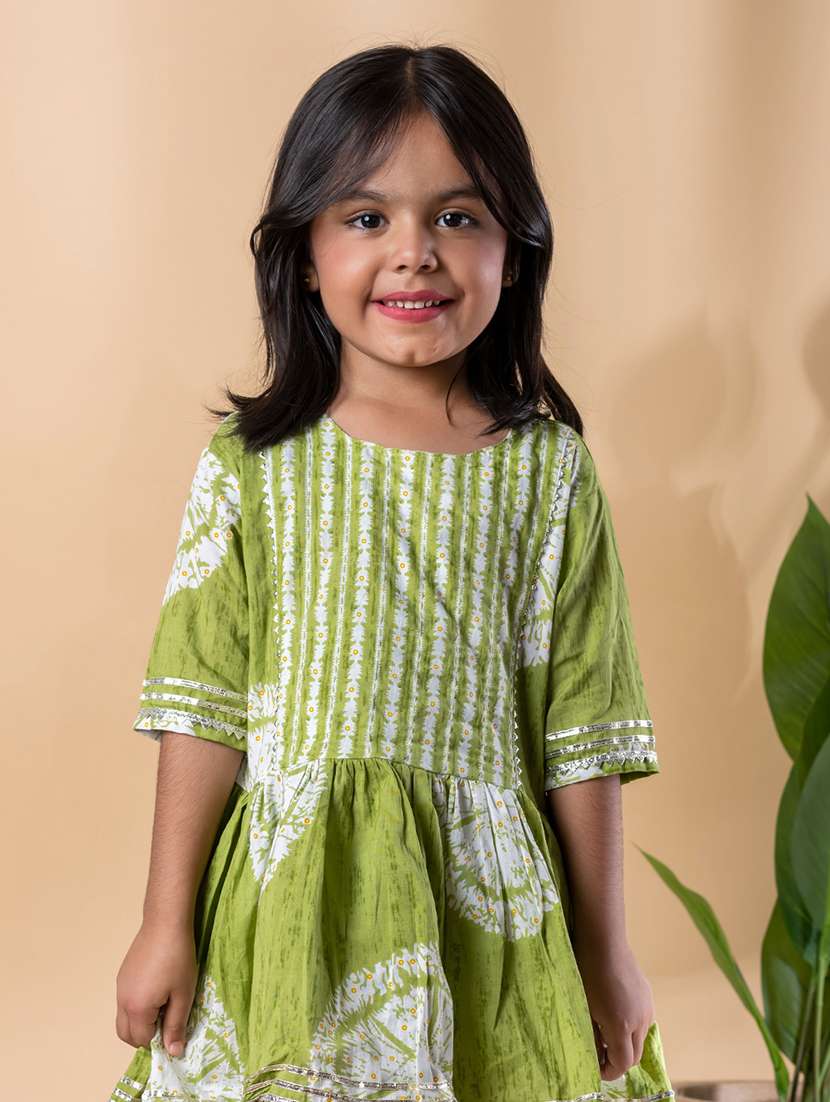 girls printed three quarter sleeve kurta and sharara set  - 22074250 -  Standard Image - 4