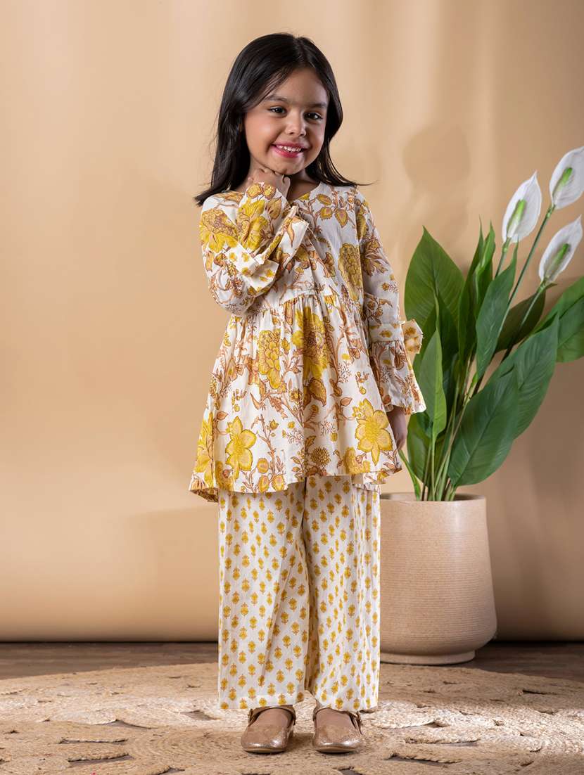 girls printed kurta and palazzo set  - 22074258 -  Standard Image - 1