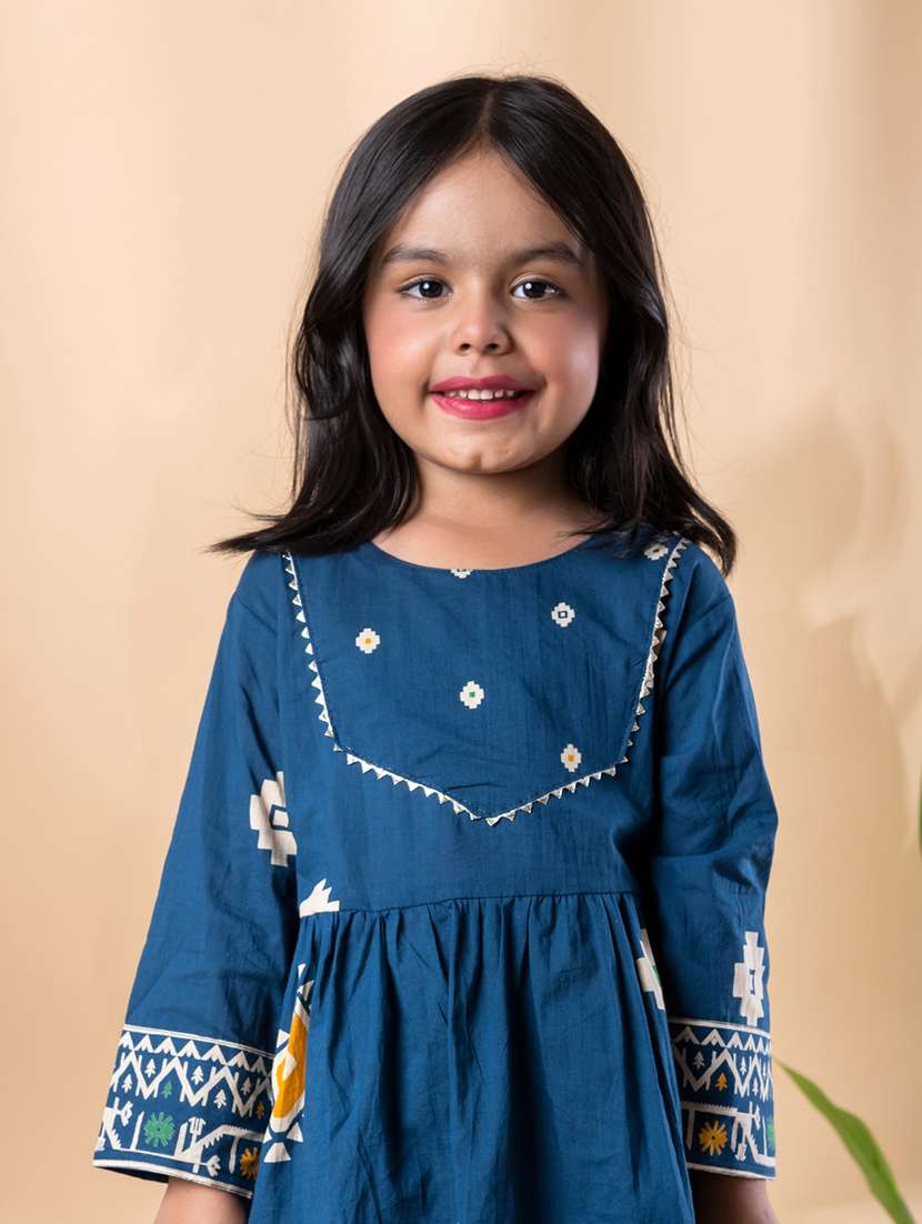 girls printed kurta and sharara set  - 22074259 -  Standard Image - 4