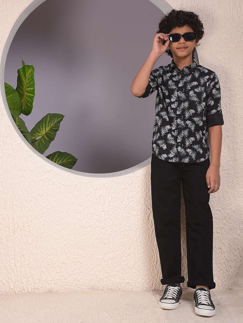 boys solid mid rise straight fit jean - 22074291 -  Standard Image - 4