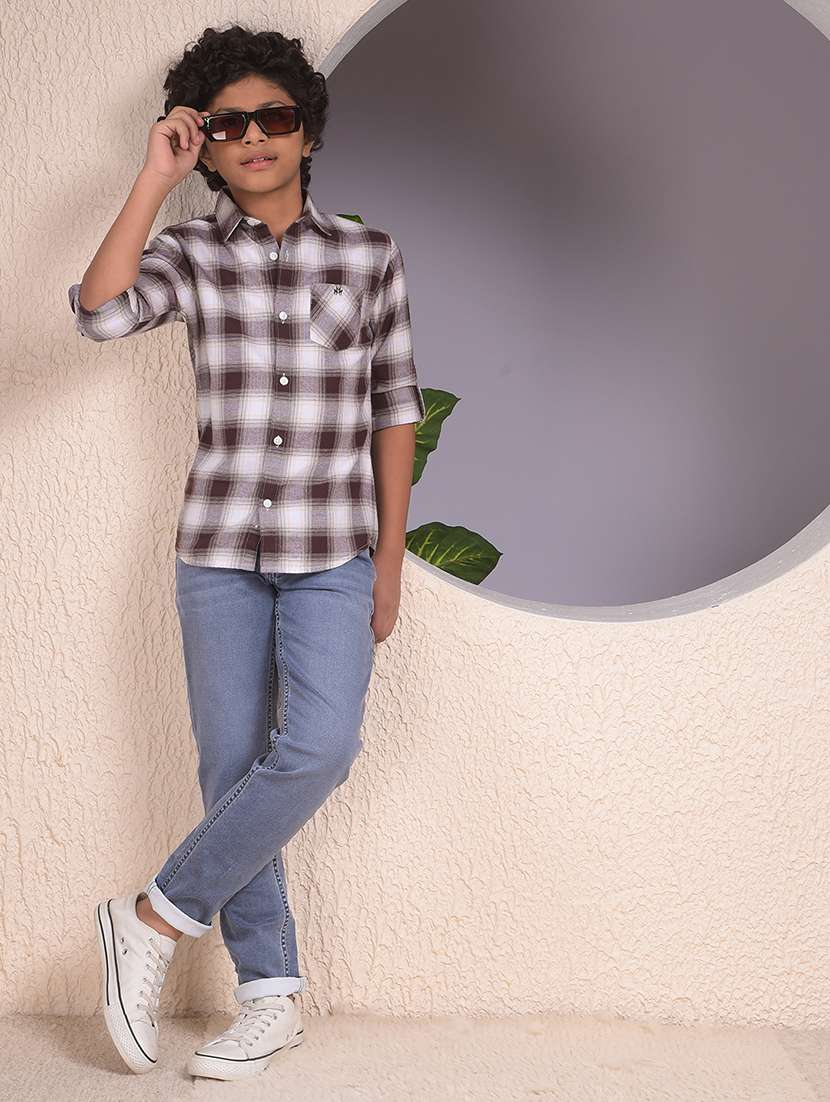 boys checkered long sleeve casual shirt - 22074329 -  Standard Image - 6