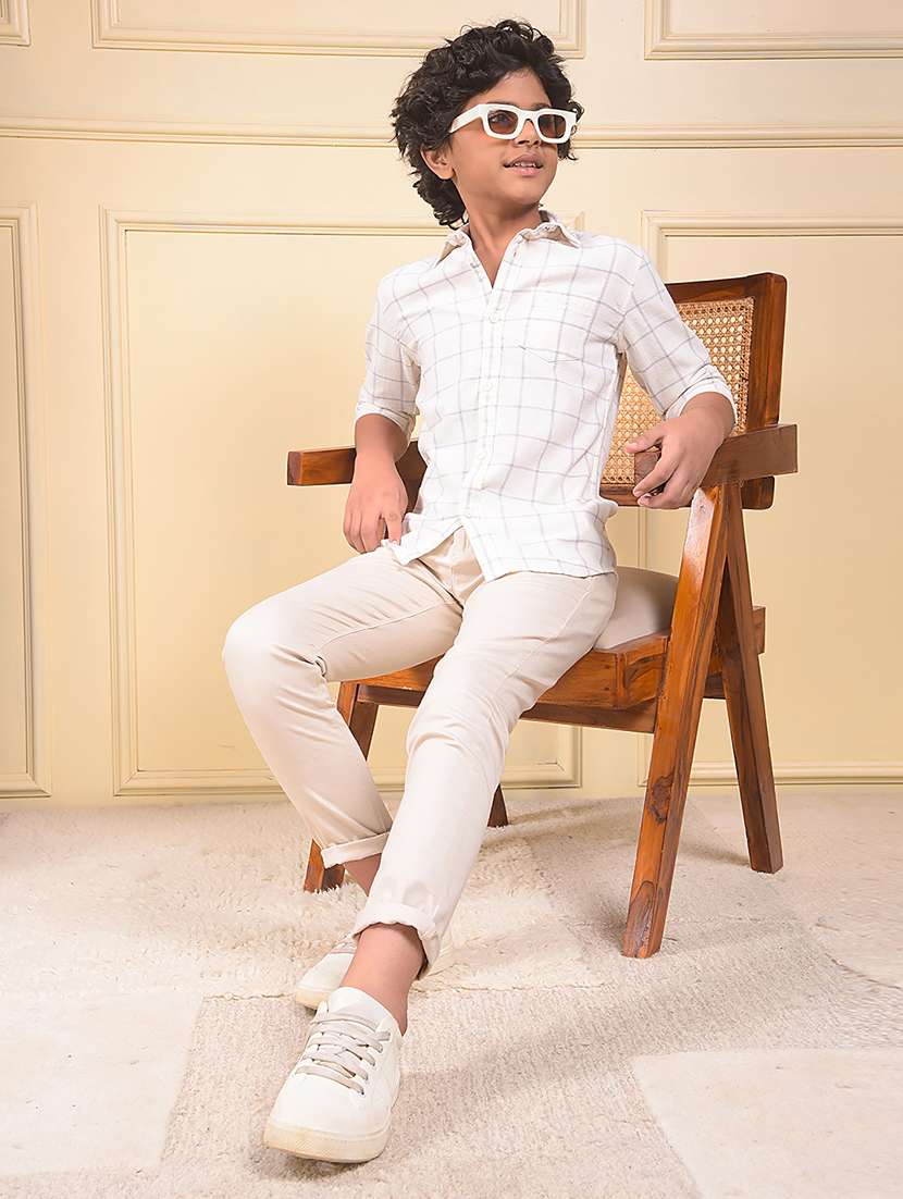 boys checkered long sleeve casual shirt - 22074331 -  Standard Image - 4