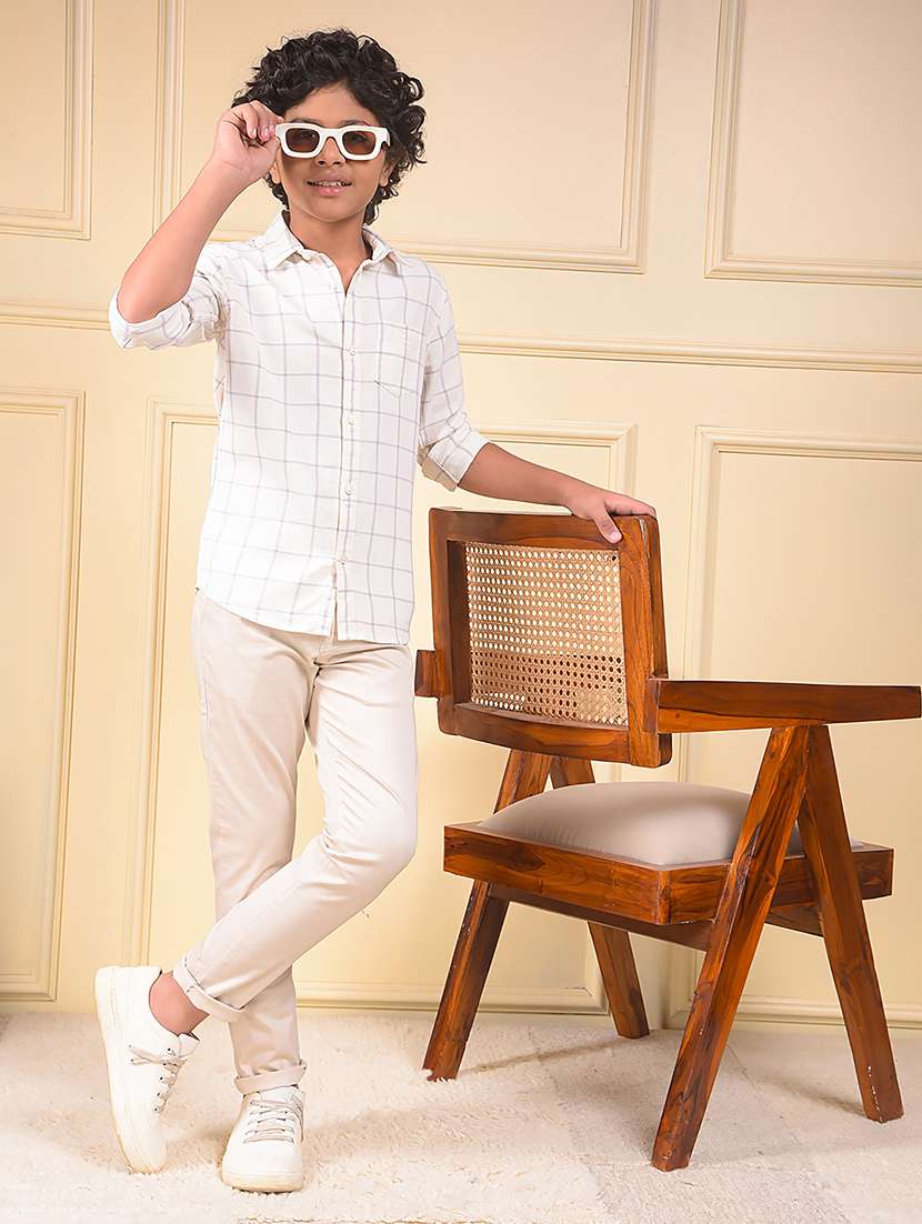 boys checkered long sleeve casual shirt - 22074331 -  Standard Image - 6