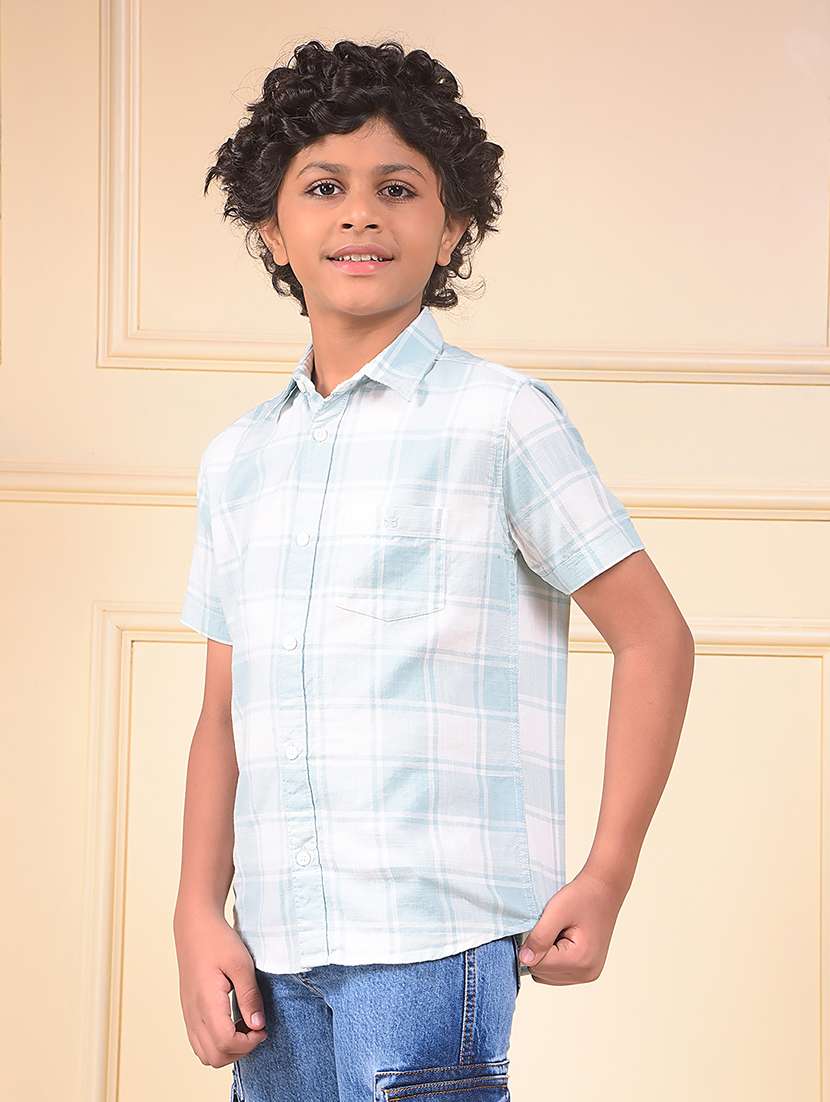 boys checkered short sleeve casual shirt - 22074336 -  Standard Image - 1