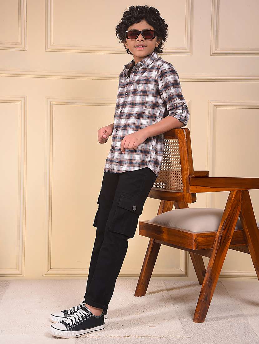 boys checkered long sleeve casual shirt - 22074337 -  Standard Image - 6