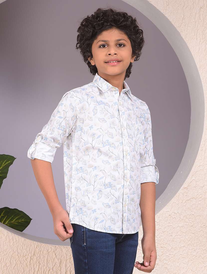 boys floral printed long sleeve casual shirt - 22074367 -  Standard Image - 1