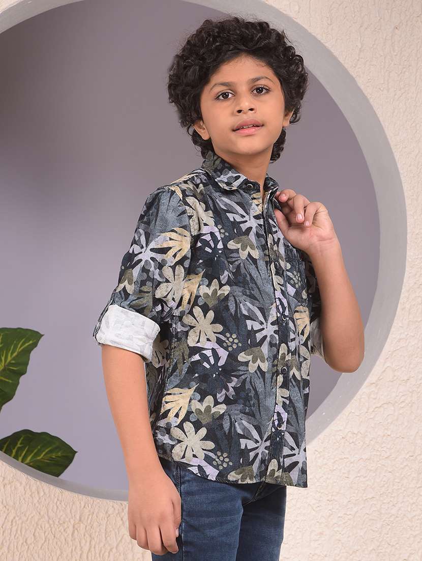 boys printed long sleeve casual shirt - 22074369 -  Standard Image - 1