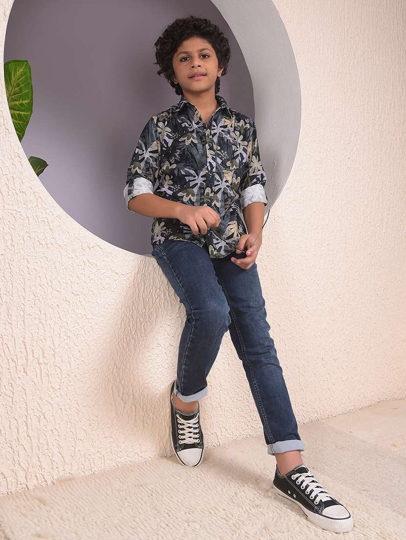 boys printed long sleeve casual shirt - 22074369 -  Standard Image - 4