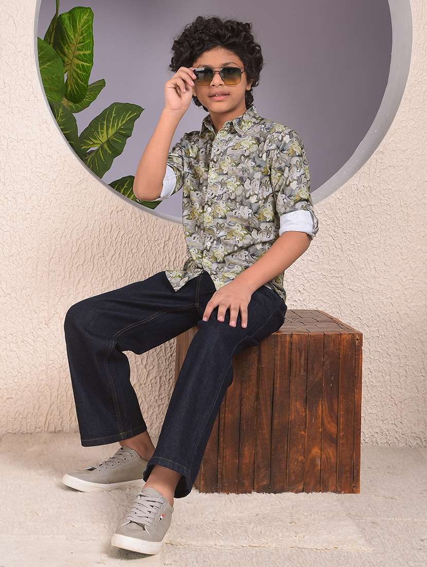 boys floral printed long sleeve casual shirt - 22074373 -  Standard Image - 4