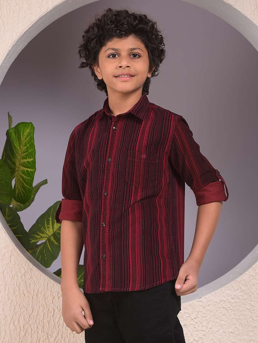 boys striped long sleeve casual shirt - 22074383 -  Standard Image - 1