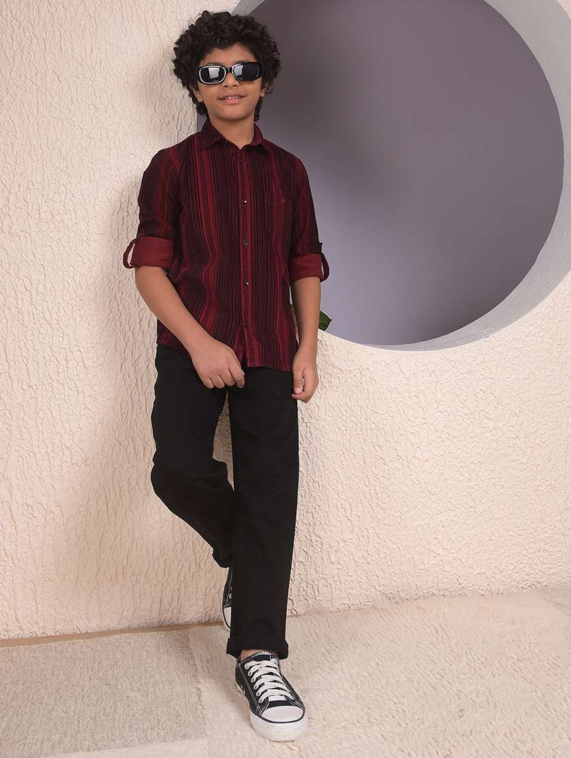 boys striped long sleeve casual shirt - 22074383 -  Standard Image - 4