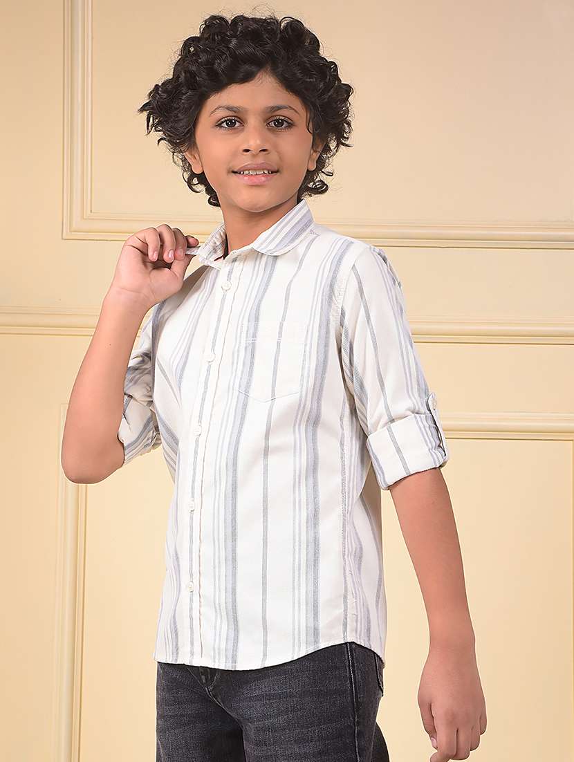 boys striped long sleeve casual shirt - 22074385 -  Standard Image - 1