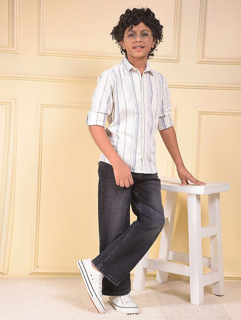 boys striped long sleeve casual shirt - 22074385 -  Standard Image - 4