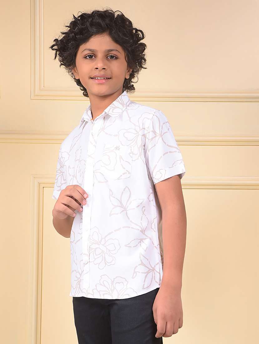 boys floral printed short sleeve casual shirt - 22074404 -  Standard Image - 1