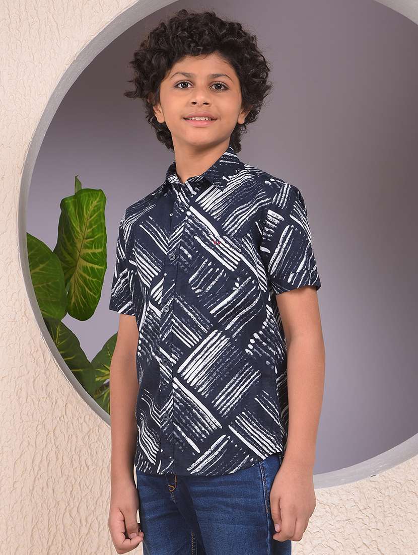 boys printed short sleeve casual shirt - 22074408 -  Standard Image - 1