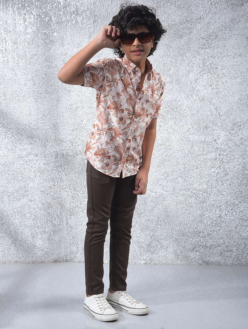 boys floral printed short sleeve casual shirt - 22074411 -  Standard Image - 4