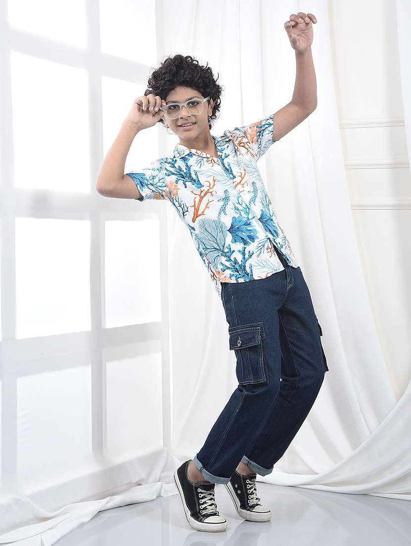 boys printed short sleeve casual shirt - 22074412 -  Standard Image - 4