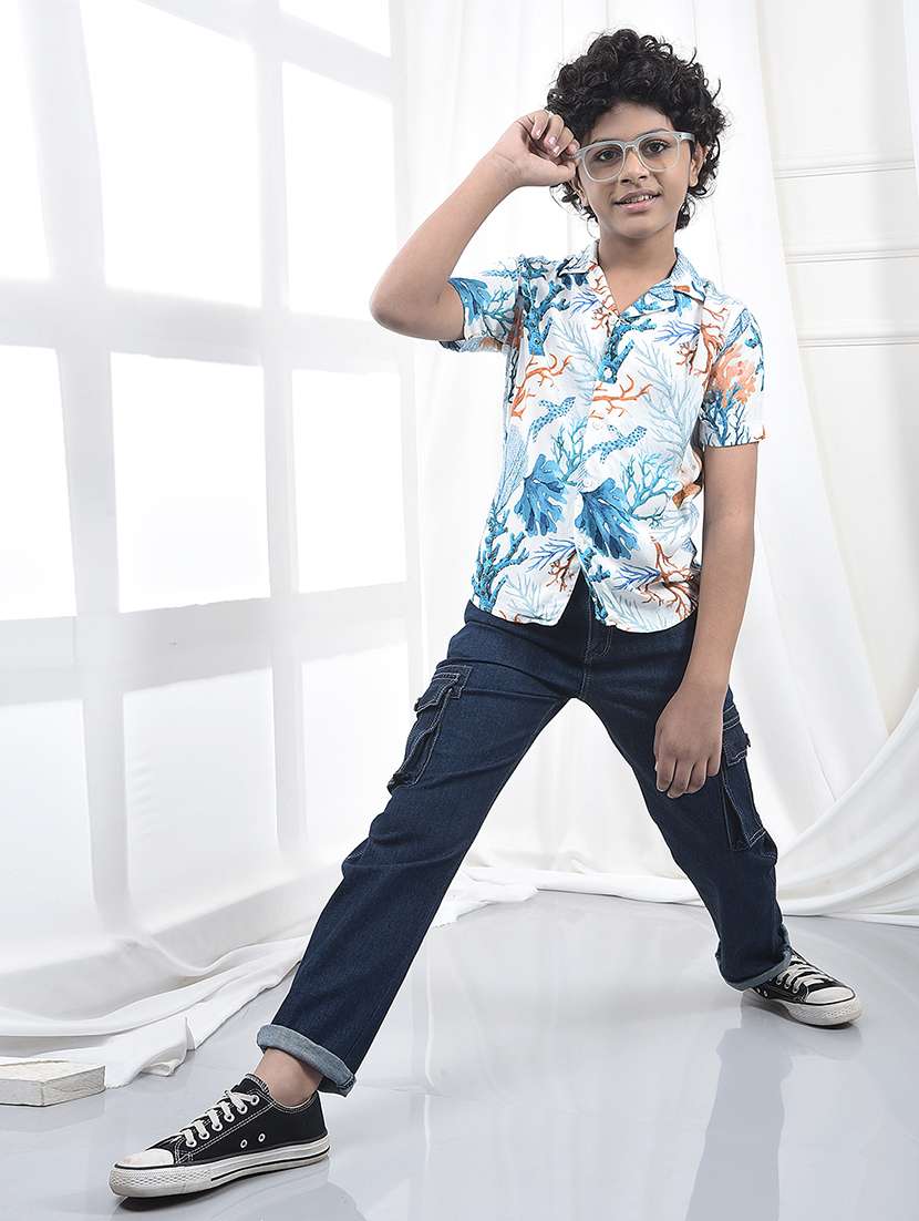 boys printed short sleeve casual shirt - 22074412 -  Standard Image - 6