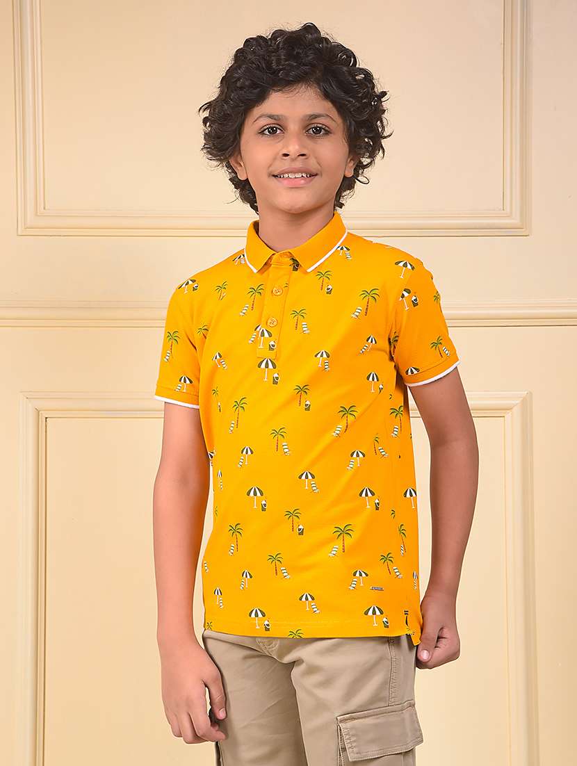 boys printed short sleeve polo t-shirt - 22074427 -  Standard Image - 1