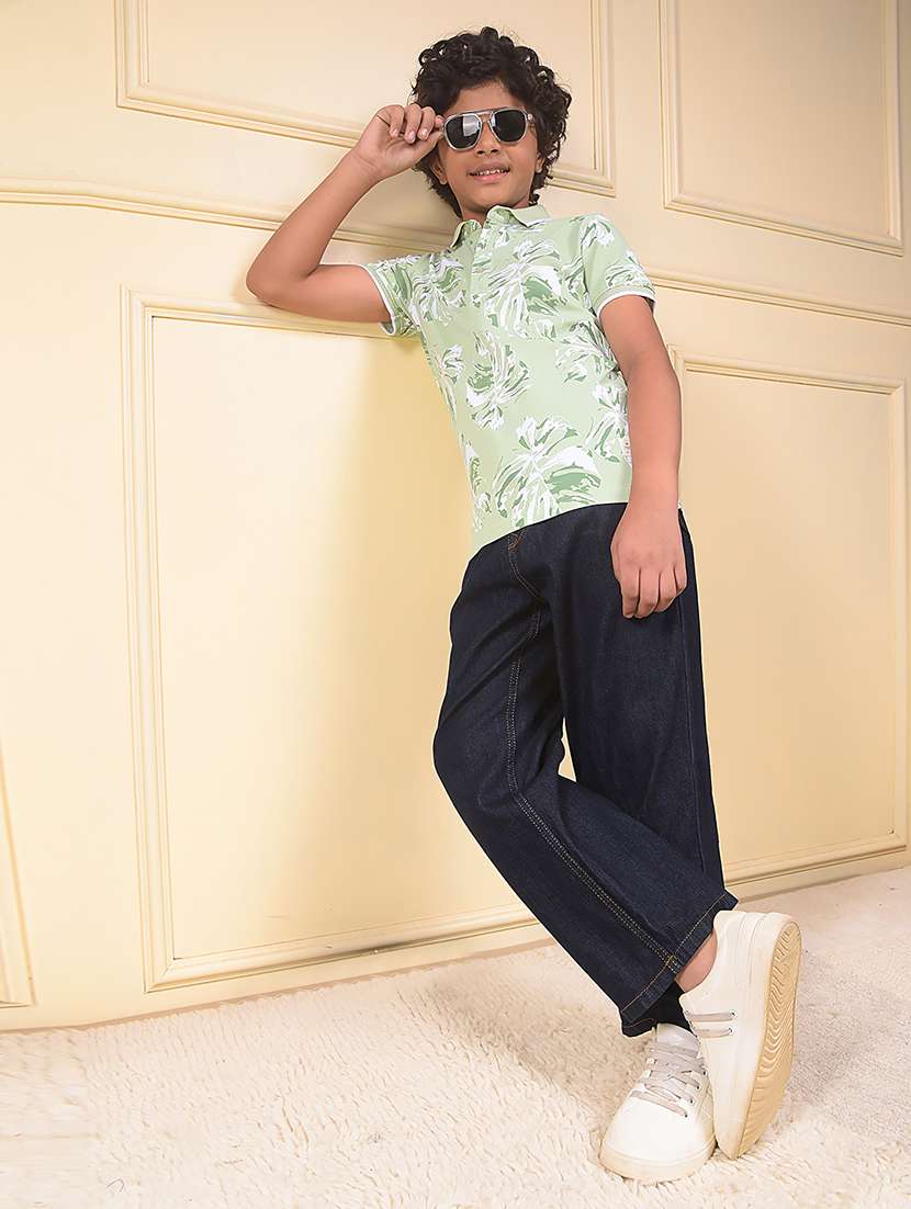 boys tropical printed short sleeve polo t-shirt - 22074430 -  Standard Image - 4