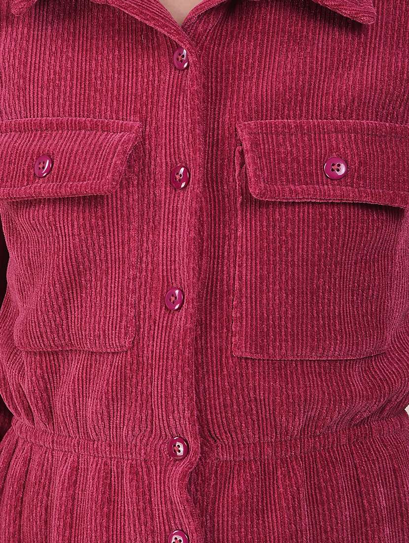 girls solid long sleeve collared shirt dress - 22074442 -  Standard Image - 4