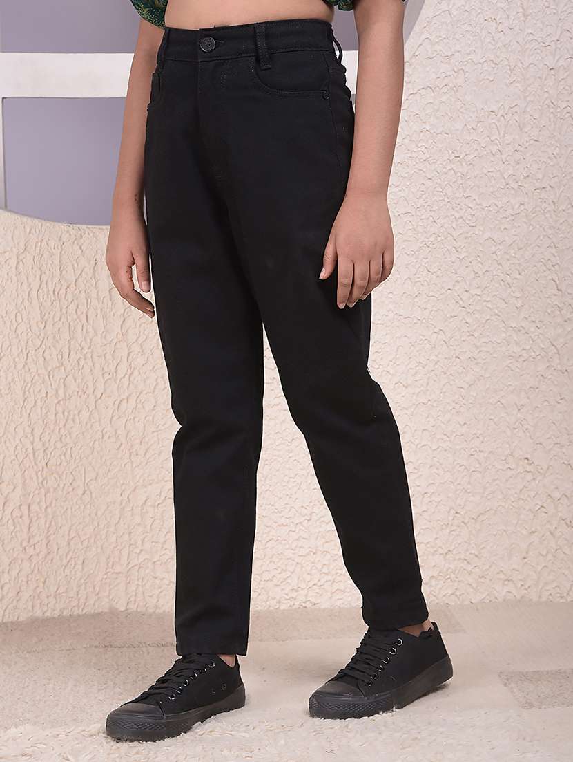 girls solid mid rise straight fit jean - 22074451 -  Standard Image - 1