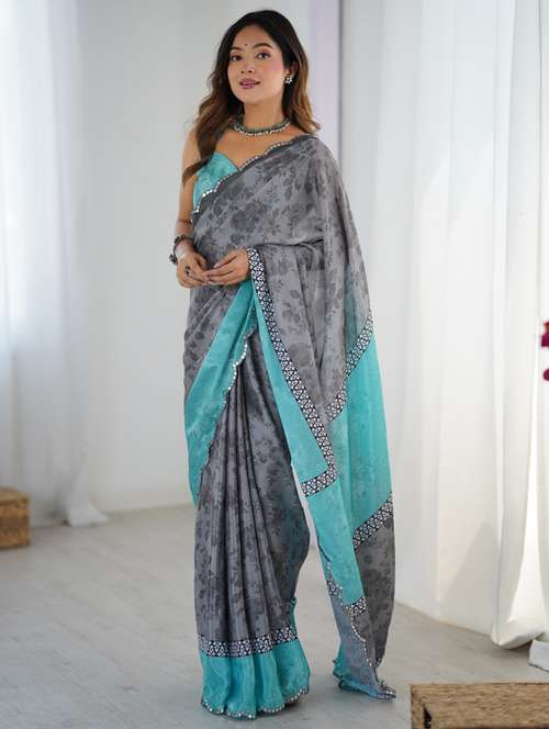 women printed casual wear saree with blouse - 22074463 -  Standard Image - 0