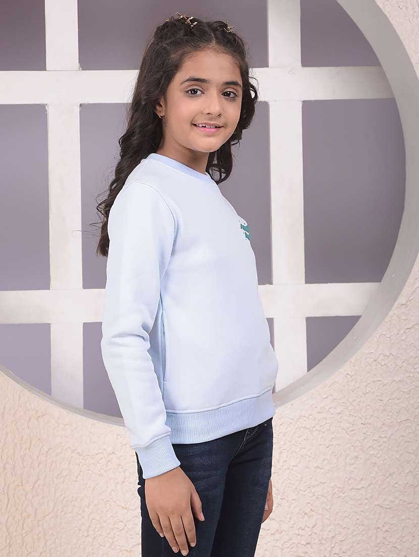 girls solid long sleeve sweatshirt - 22074483 -  Standard Image - 1