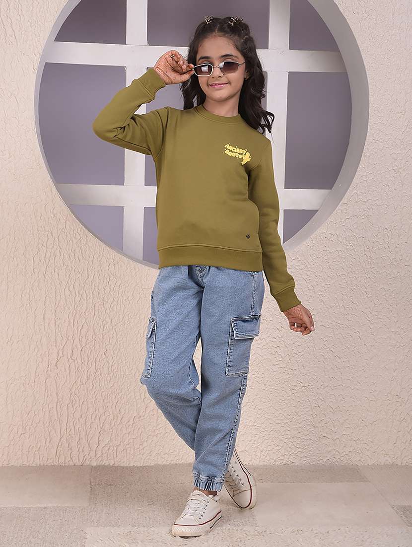 girls solid long sleeve sweatshirt - 22074485 -  Standard Image - 4