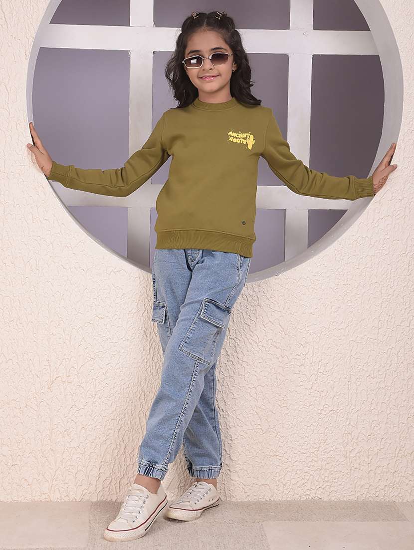 girls solid long sleeve sweatshirt - 22074485 -  Standard Image - 6