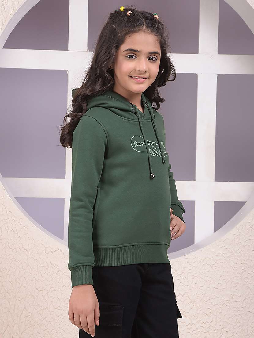 girls printed long sleeve hooded sweatshirt - 22074490 -  Standard Image - 1