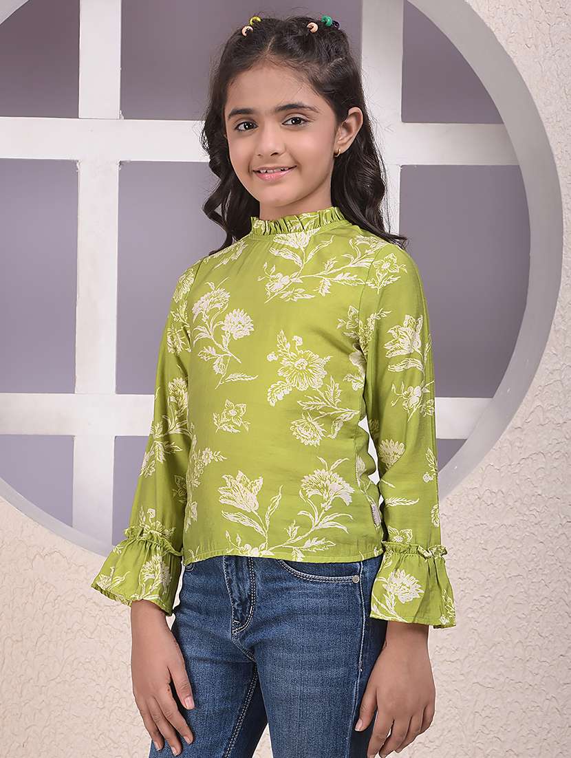girls printed bell sleeve top - 22074498 -  Standard Image - 1