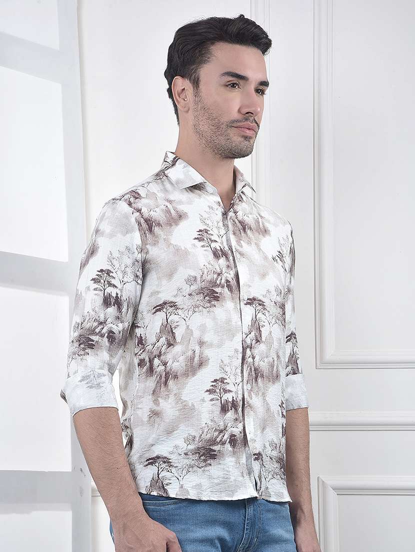 men printed long sleeve regular fit casual shirt - 22074532 -  Standard Image - 1
