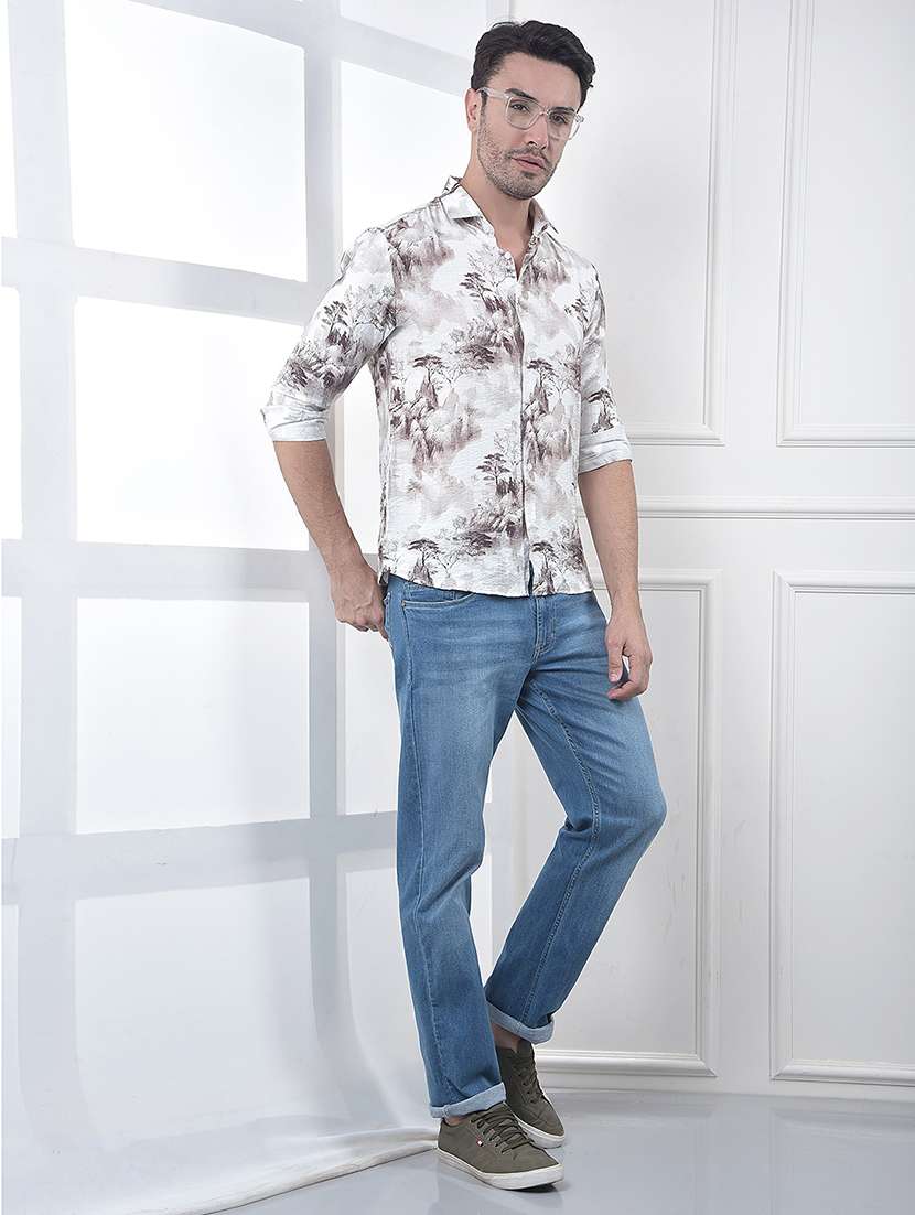 men printed long sleeve regular fit casual shirt - 22074532 -  Standard Image - 4