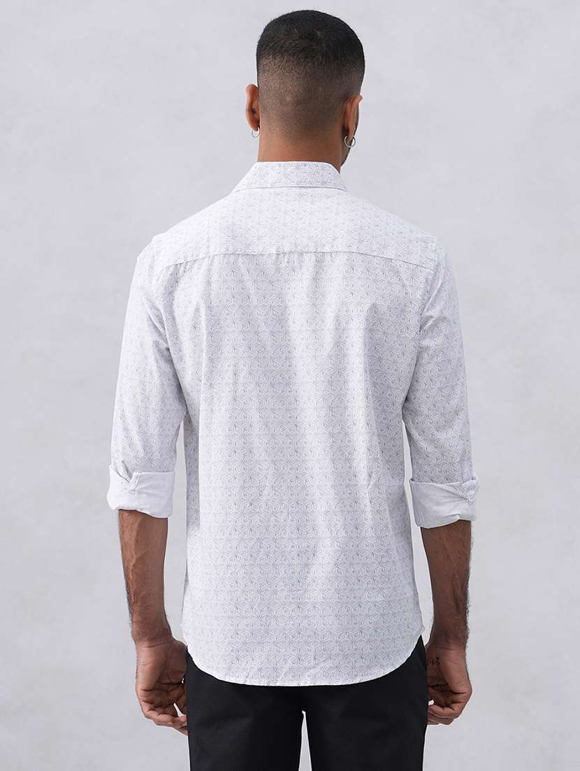 men printed long sleeve regular fit casual shirt - 22074534 - Standard Image - 1