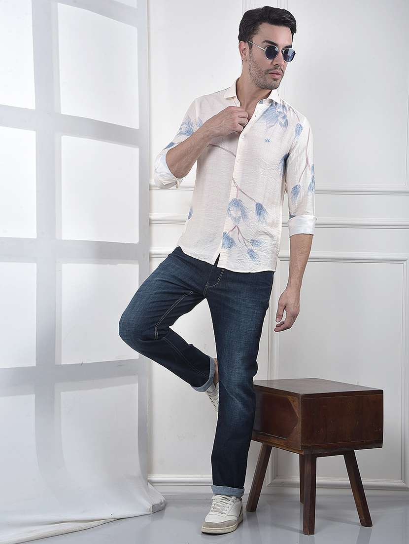men floral printed long sleeve regular fit casual shirt - 22074536 -  Standard Image - 4