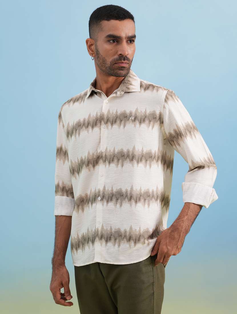 men printed long sleeve regular fit casual shirt - 22074541 -  Standard Image - 1