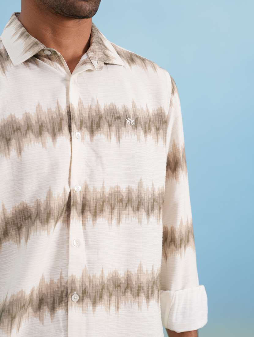 men printed long sleeve regular fit casual shirt - 22074541 -  Standard Image - 4