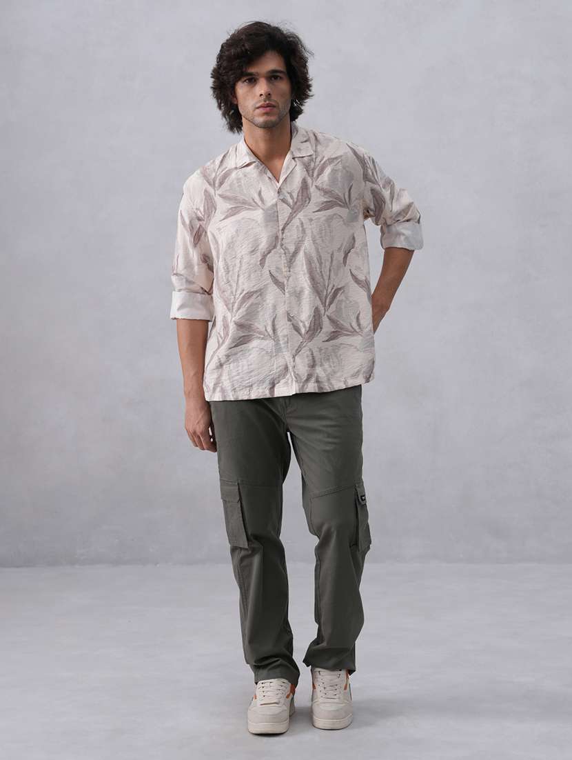 men printed long sleeve regular fit casual shirt - 22074576 - Standard Image - 4