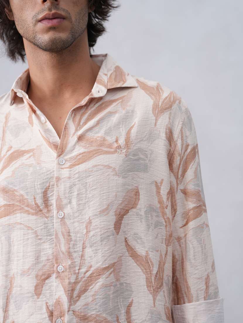 men printed long sleeve regular fit casual shirt - 22074577 - Standard Image - 4