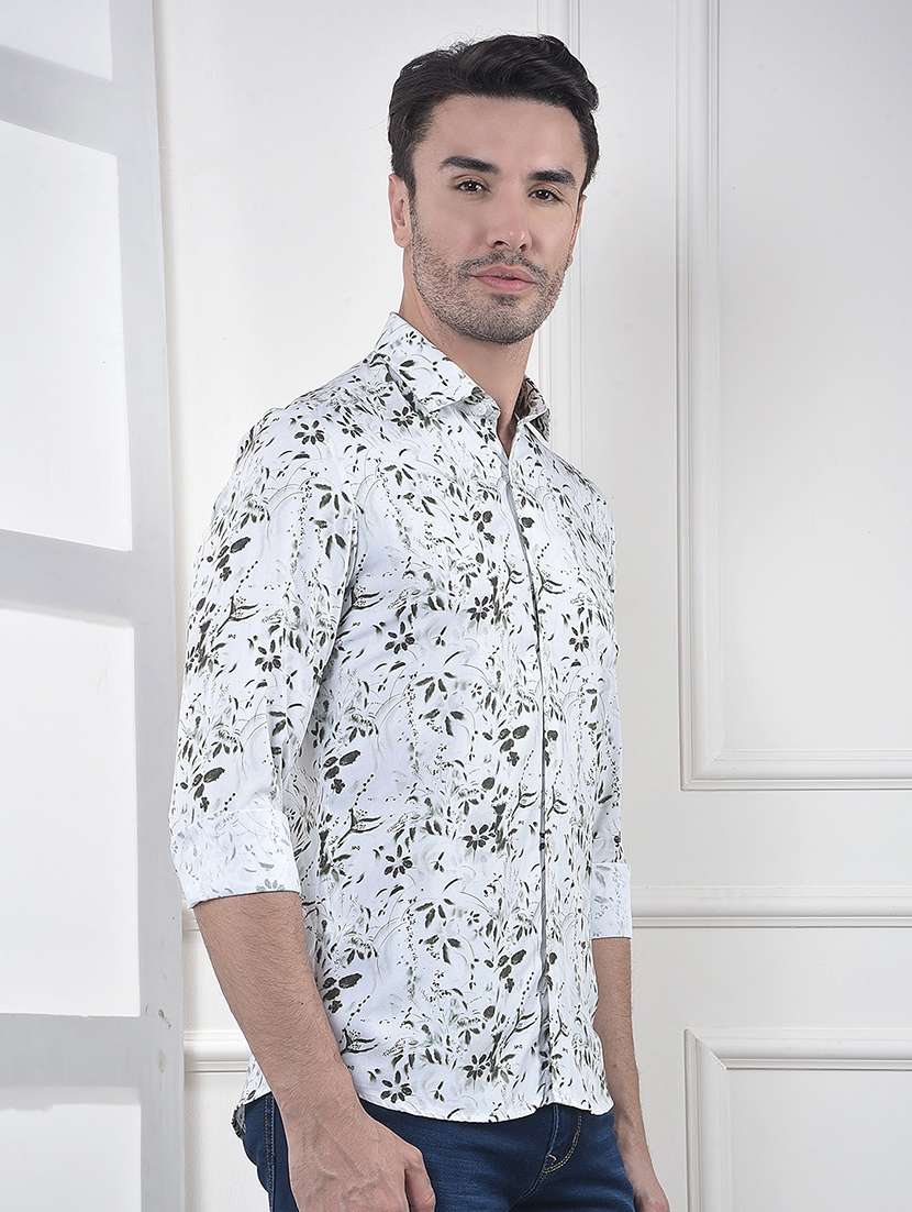 men floral printed long sleeve slim fit casual shirt - 22074580 -  Standard Image - 1