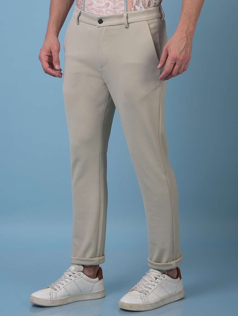 men solid mid rise flat front casual chinos  - 22074583 -  Standard Image - 1