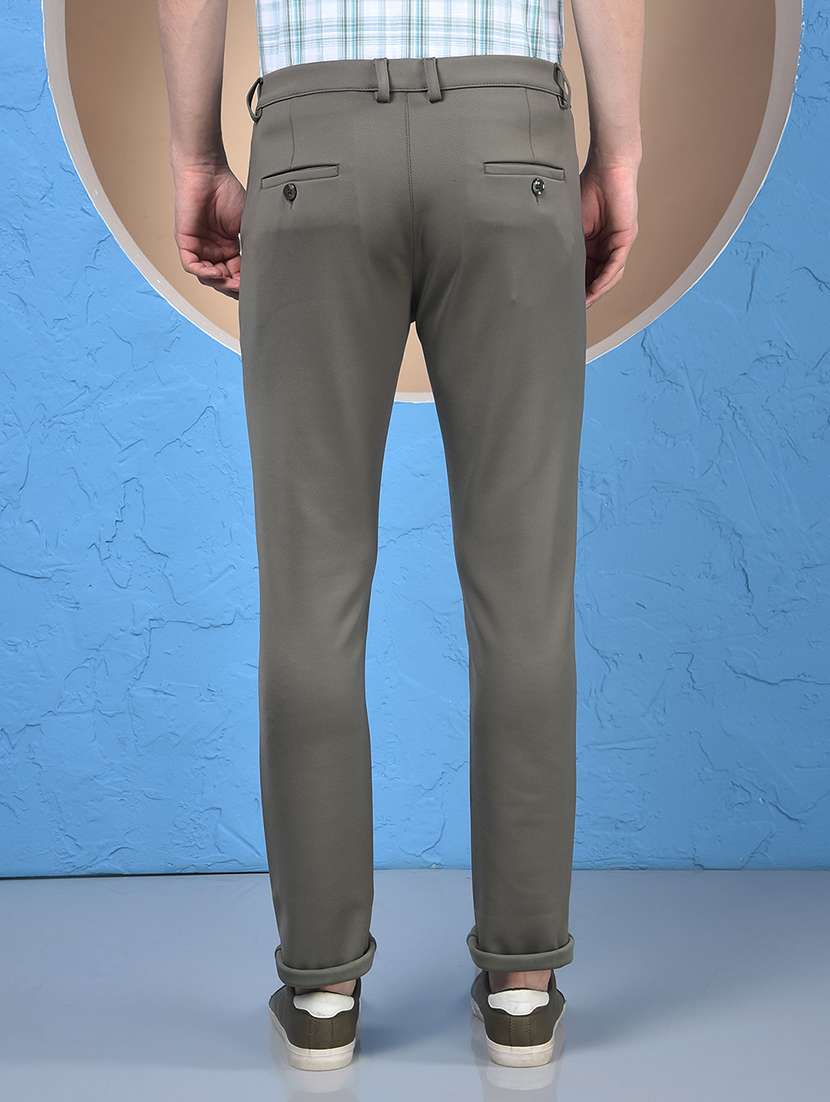 men solid mid rise flat front casual chinos  - 22074587 -  Standard Image - 4