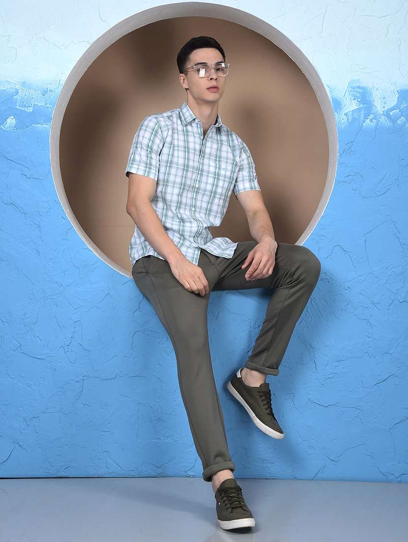 men solid mid rise flat front casual chinos  - 22074587 -  Standard Image - 6