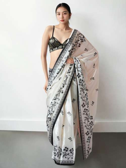 women floral printed ready to wear sareev with blouse - 22074645 -  Standard Image - 0