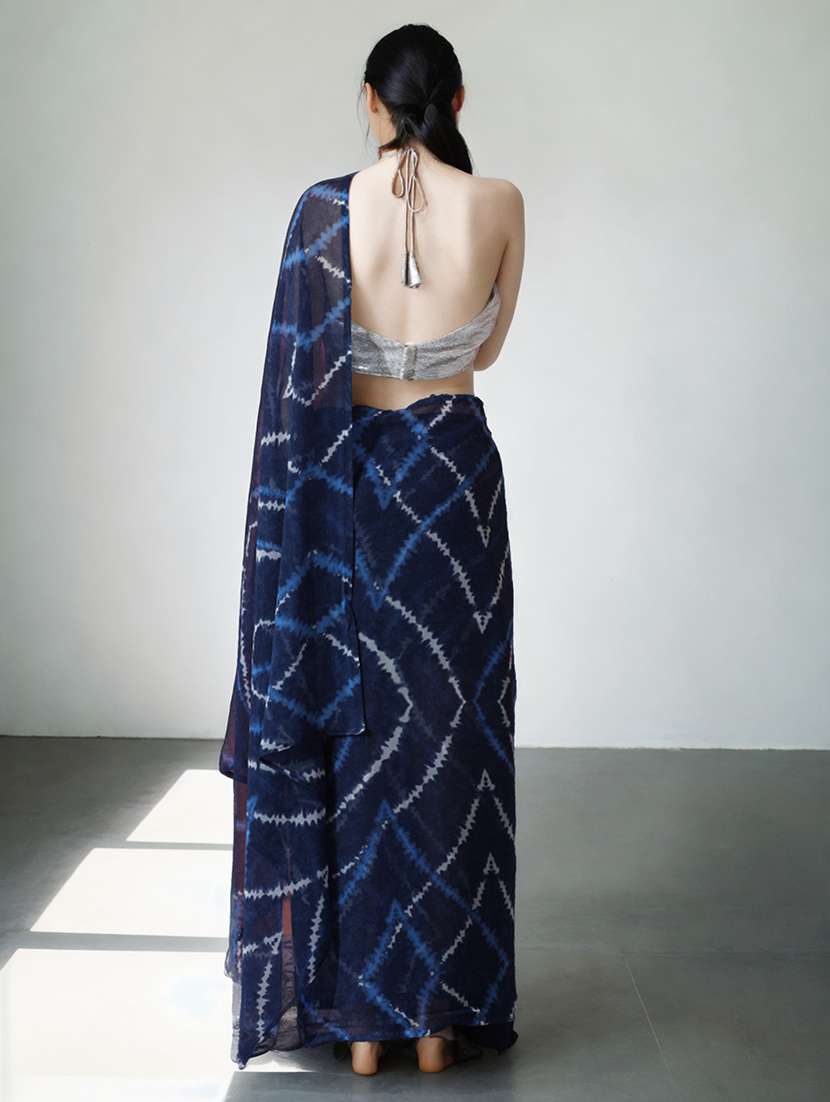 women printed ready to wear saree with blouse - 22074648 -  Standard Image - 1