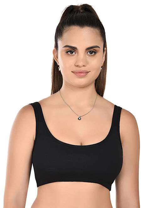 women solid non padded sports bra - 22074656 -  Standard Image - 0