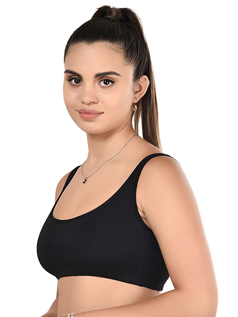 women solid non padded sports bra - 22074656 -  Standard Image - 1